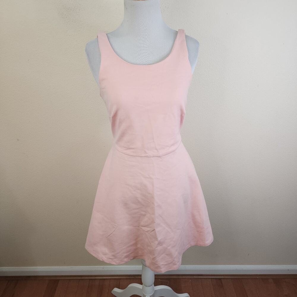 IN AWE Women's Pink Fit and Flare Skater Dress Sleeveless Size Small Bow